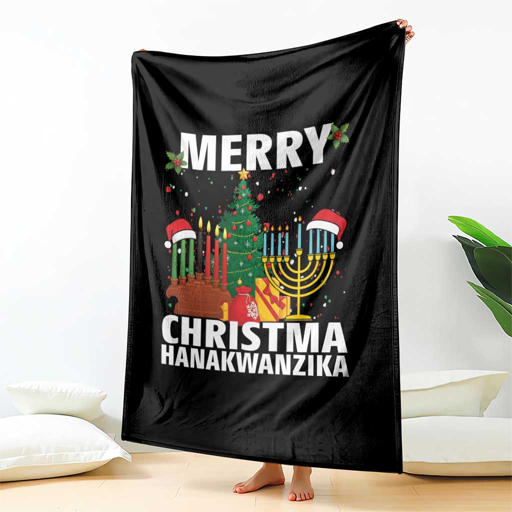 Merry Christmahanakwanzika Throw Blanket Christmas Hanukkah Kwanzaa Celebration Gift TS12 Print Your Wear