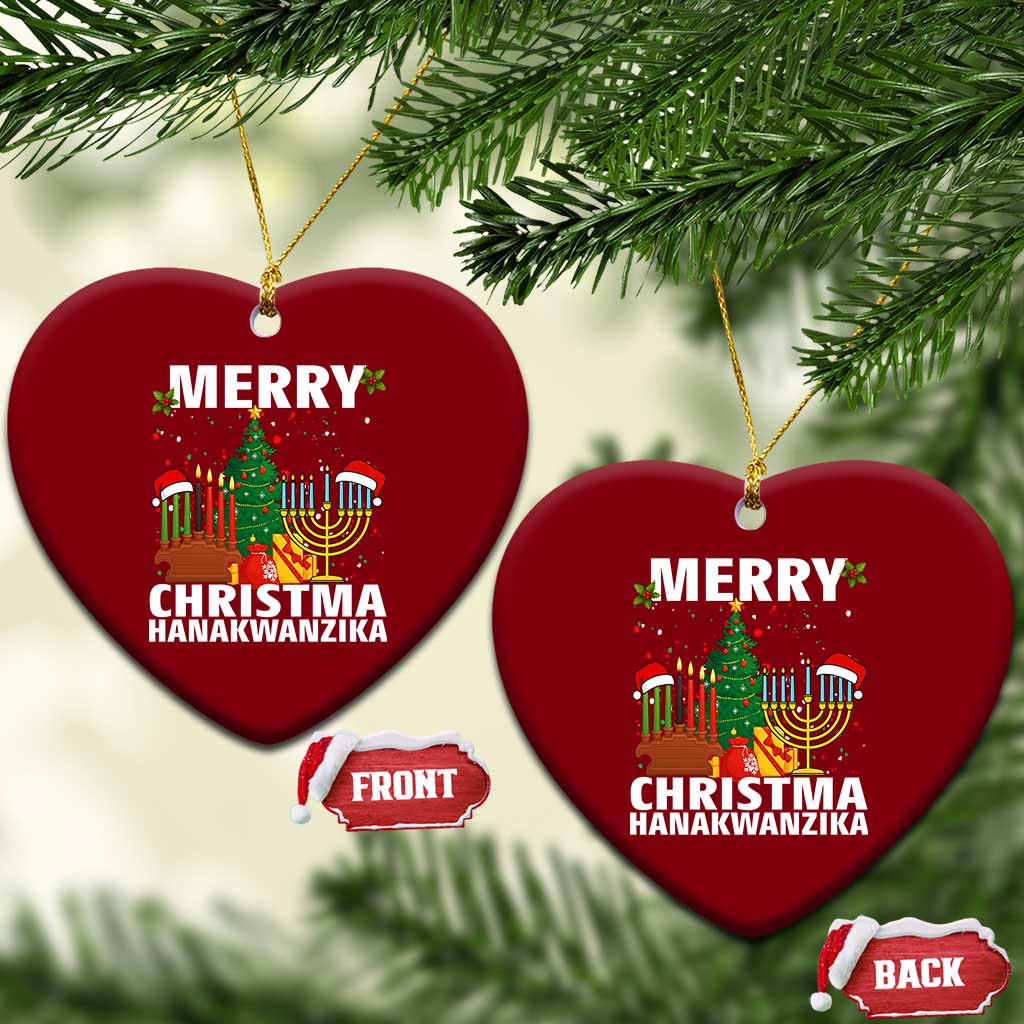 Merry Christmahanakwanzika Ceramic Ornament Christmas Hanukkah Kwanzaa Celebration Gift TS12 Print Your Wear