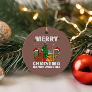 Merry Christmahanakwanzika Ceramic Ornament Christmas Hanukkah Kwanzaa Celebration Gift TS12 1pc Mocha Print Your Wear