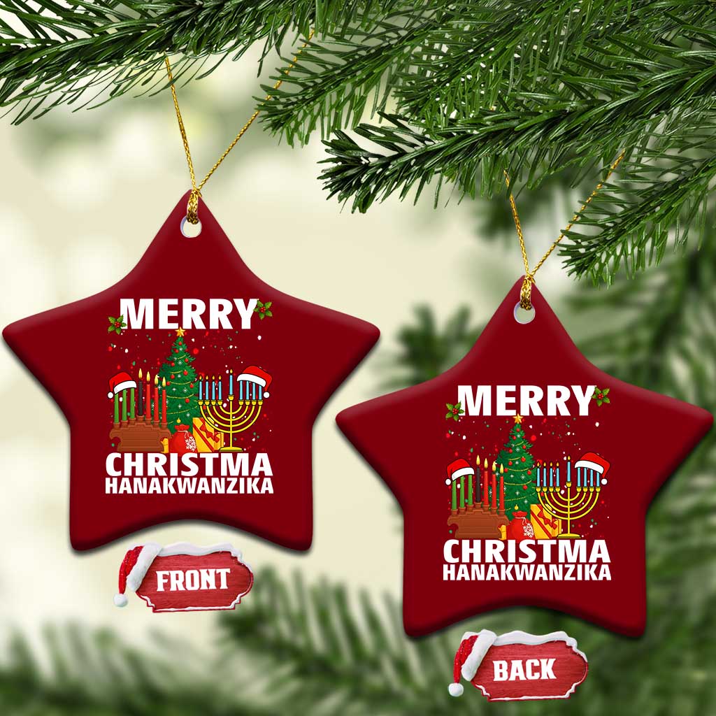 Merry Christmahanakwanzika Ceramic Ornament Christmas Hanukkah Kwanzaa Celebration Gift TS12 Print Your Wear