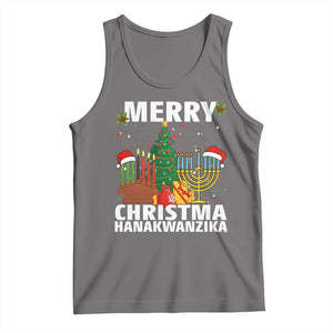 Merry Christmahanakwanzika Tank Top Christmas Hanukkah Kwanzaa Celebration Gift TS12 Deep Heather Print Your Wear
