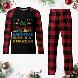 Celebrate All Holidays Merry Xmas Hanukkah Kwanzaa Gift Plaid Pajama Set TS12 Buffalo Plaid Print Your Wear
