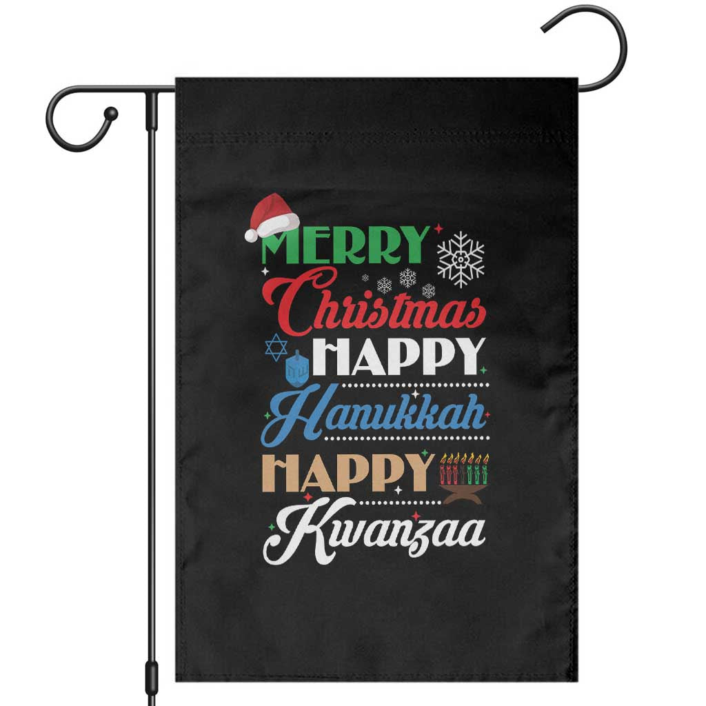Funny Christmas Hanukkah Kwanzaa Garden Flag December Holiday Gift TS12 Black Print Your Wear
