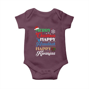Funny Christmas Hanukkah Kwanzaa Baby Onesie December Holiday Gift TS12 Maroon Print Your Wear