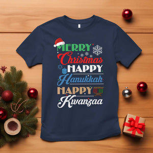Funny Christmas Hanukkah Kwanzaa T Shirt December Holiday Gift TS12 Navy Print Your Wear