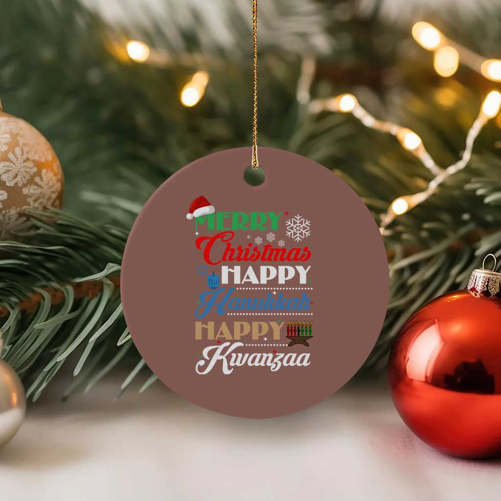 Funny Christmas Hanukkah Kwanzaa Ceramic Ornament December Holiday Gift TS12 1pc Mocha Print Your Wear