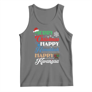 Funny Christmas Hanukkah Kwanzaa Tank Top December Holiday Gift TS12 Black Heather Print Your Wear