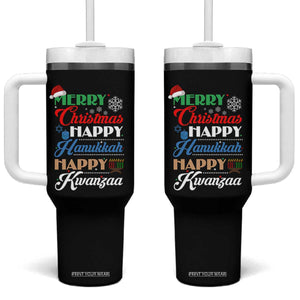 Funny Christmas Hanukkah Kwanzaa Tumbler With Handle December Holiday Gift TS12 One Size: 40 oz Black Print Your Wear