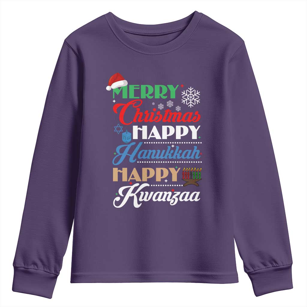 Funny Christmas Hanukkah Kwanzaa Youth Sweatshirt December Holiday Gift TS12 Purple Print Your Wear