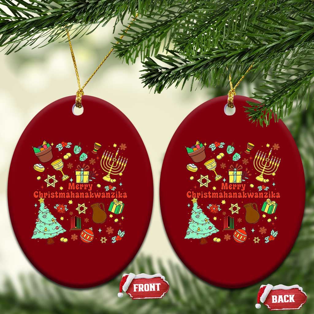 Merry Christmahanakwanzika Ceramic Ornament Funny Winter Holiday Gift TS12 Print Your Wear
