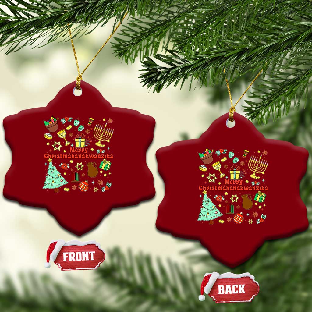 Merry Christmahanakwanzika Ceramic Ornament Funny Winter Holiday Gift TS12 Print Your Wear