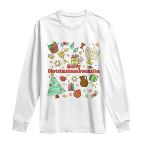 Merry Christmahanakwanzika Long Sleeve Shirt Funny Winter Holiday Gift TS12 White Print Your Wear