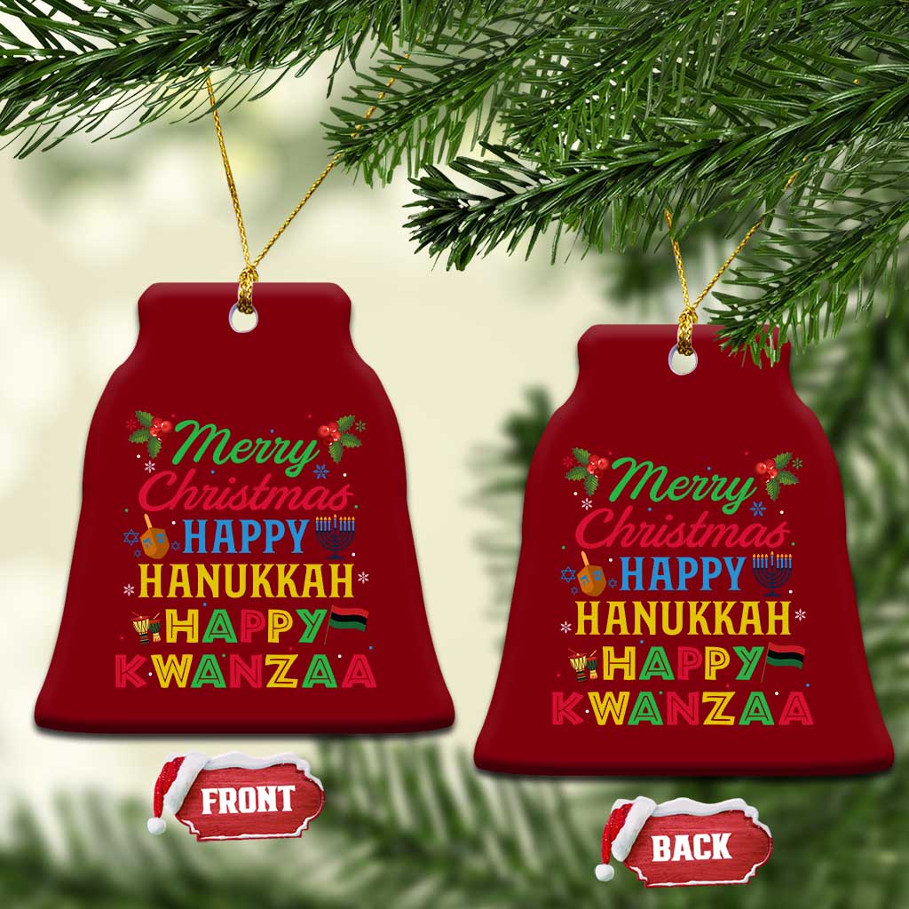 Merry Christmas Hanukkah Kwanzaa Ceramic Ornament Funny Holiday Gift TS12 Print Your Wear