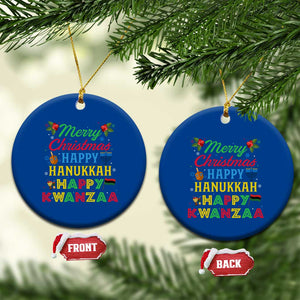 Merry Christmas Hanukkah Kwanzaa Ceramic Ornament Funny Holiday Gift TS12 1pc Blue Print Your Wear