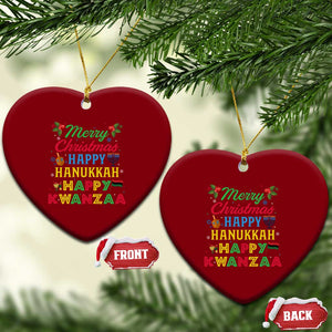 Merry Christmas Hanukkah Kwanzaa Ceramic Ornament Funny Holiday Gift TS12 Print Your Wear