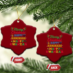 Merry Christmas Hanukkah Kwanzaa Ceramic Ornament Funny Holiday Gift TS12 Print Your Wear