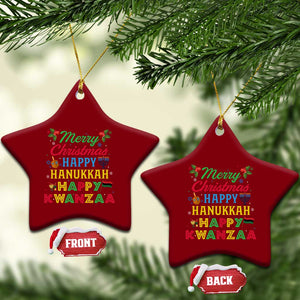 Merry Christmas Hanukkah Kwanzaa Ceramic Ornament Funny Holiday Gift TS12 Print Your Wear