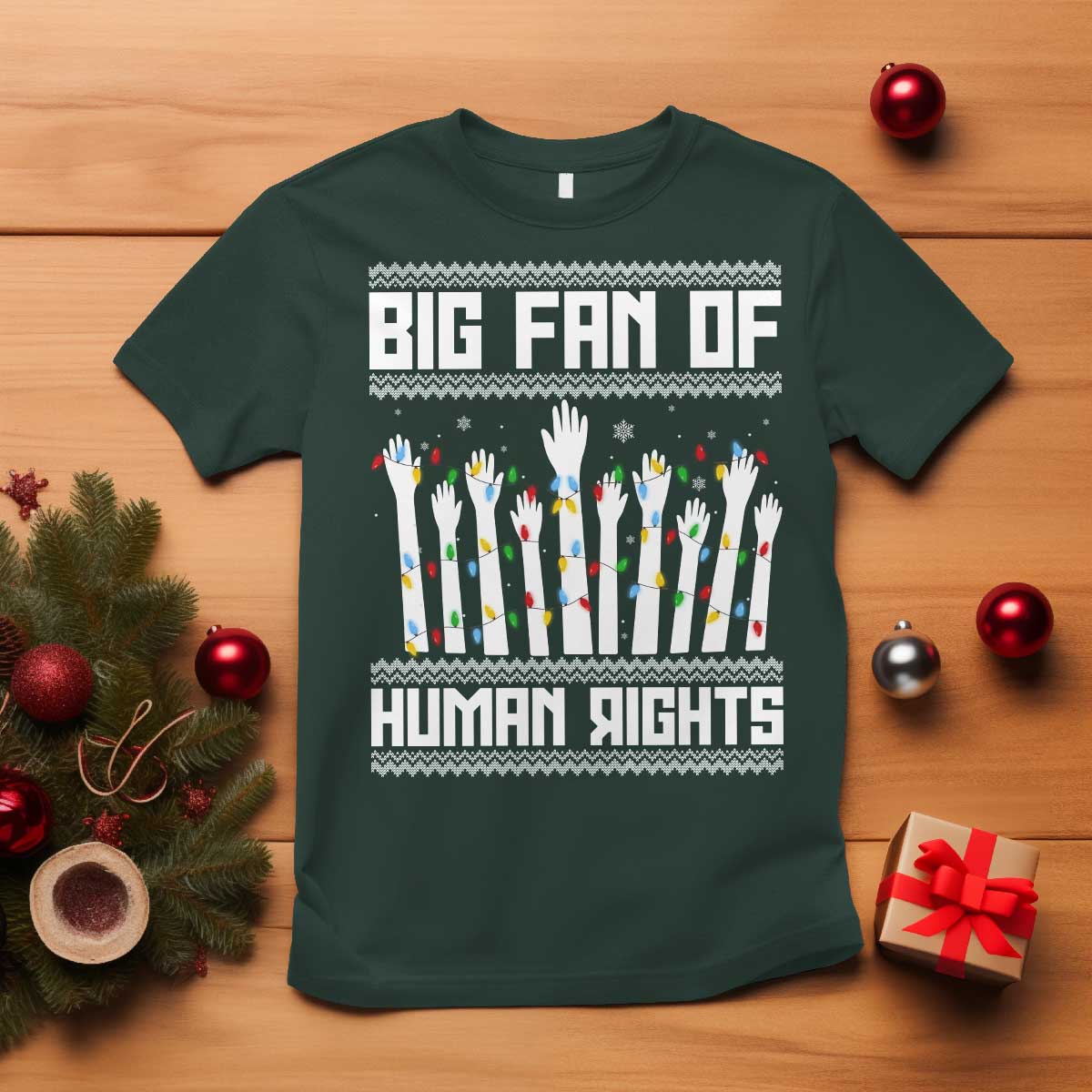 Big Fan Of Human Rights Equality Supporters T Shirt Christmas Gift TS12 Dark Forest Green Print Your Wear