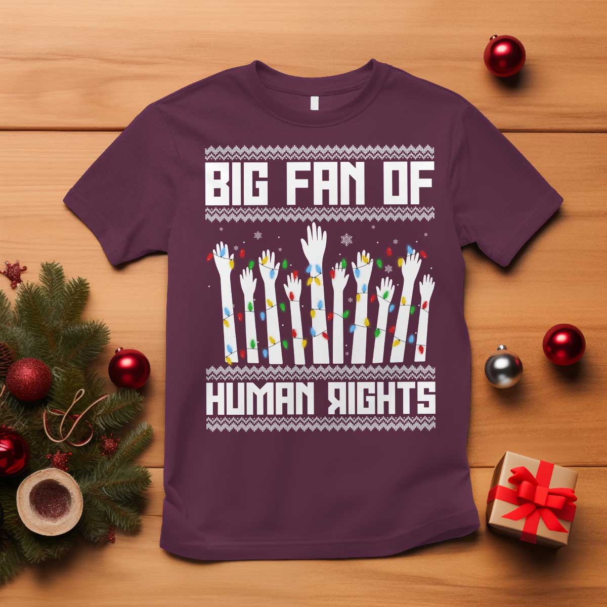 Big Fan Of Human Rights Equality Supporters T Shirt Christmas Gift TS12 Maroon Print Your Wear