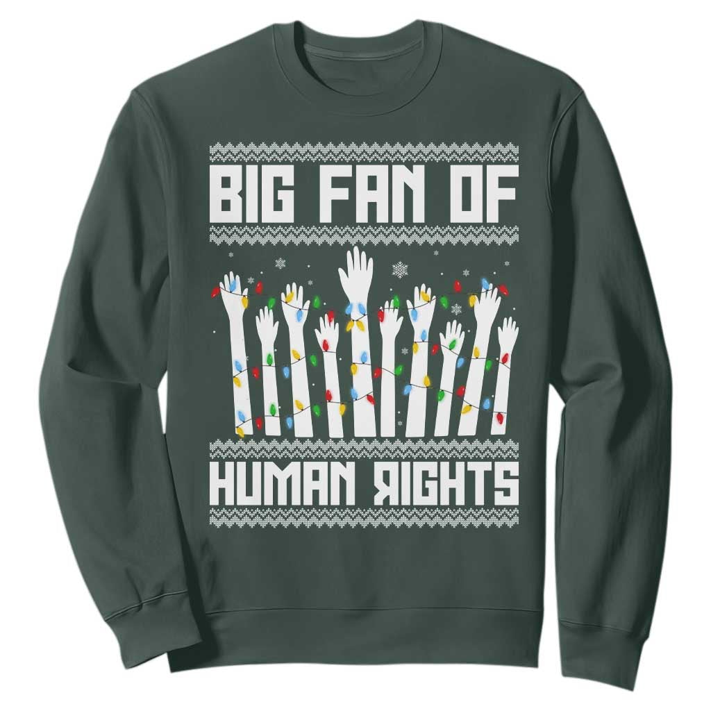 Big Fan Of Human Rights Equality Supporters Sweatshirt Christmas Gift TS12 Dark Forest Green Print Your Wear