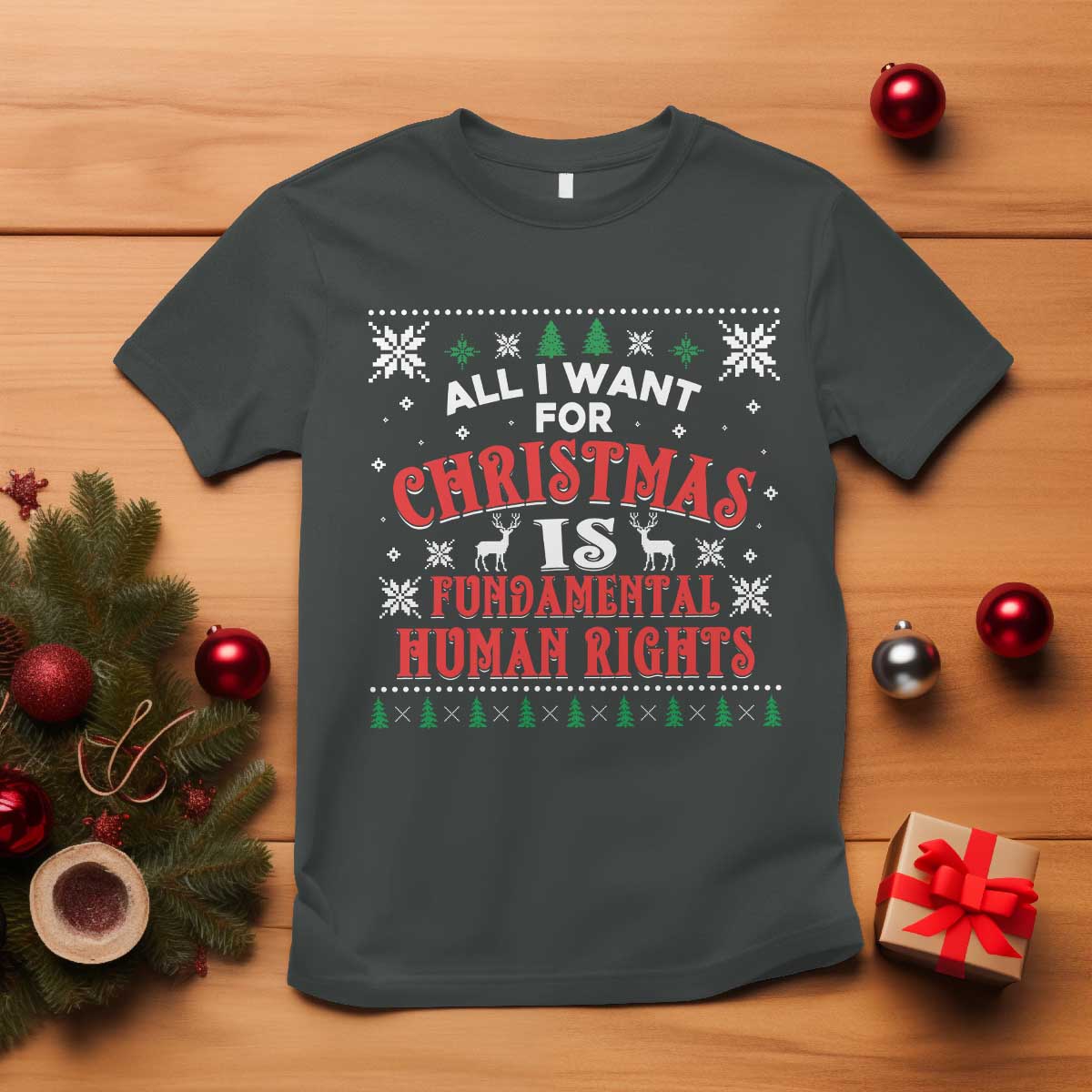 Christmas Gift For Fundamental Human Rights Supporters T Shirt TS12 Dark Heather Print Your Wear