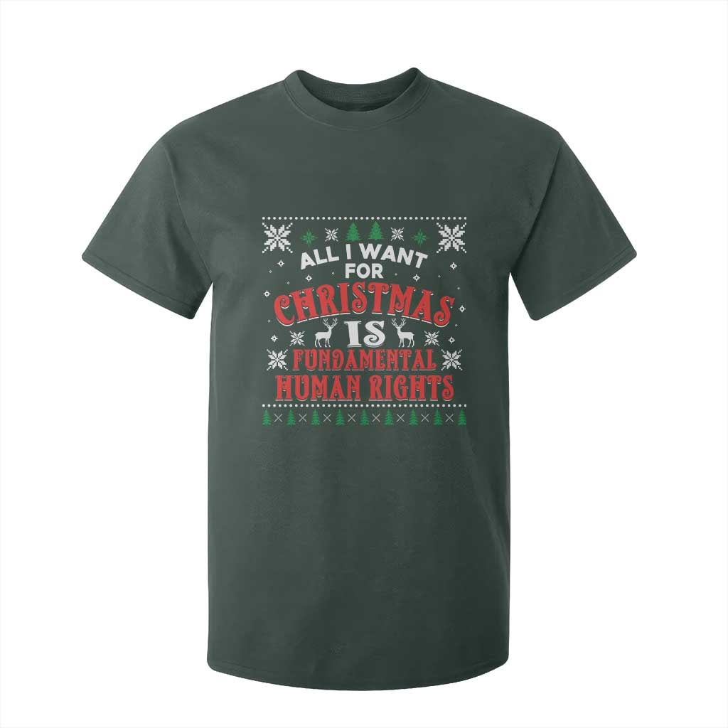 Christmas Gift For Fundamental Human Rights Supporters T Shirt For Kid TS12 Dark Forest Green Print Your Wear