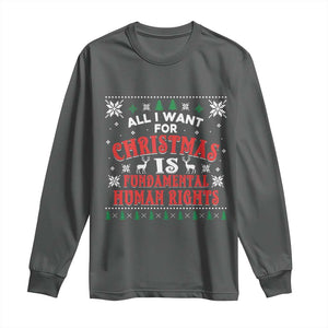 Christmas Gift For Fundamental Human Rights Supporters Long Sleeve Shirt TS12 Dark Heather Print Your Wear