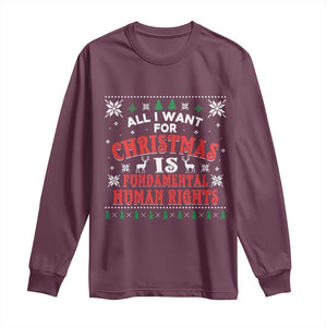 Christmas Gift For Fundamental Human Rights Supporters Long Sleeve Shirt TS12 Maroon Print Your Wear