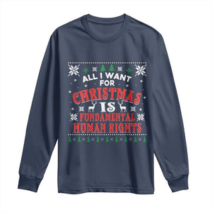 Christmas Gift For Fundamental Human Rights Supporters Long Sleeve Shirt TS12 Navy Print Your Wear