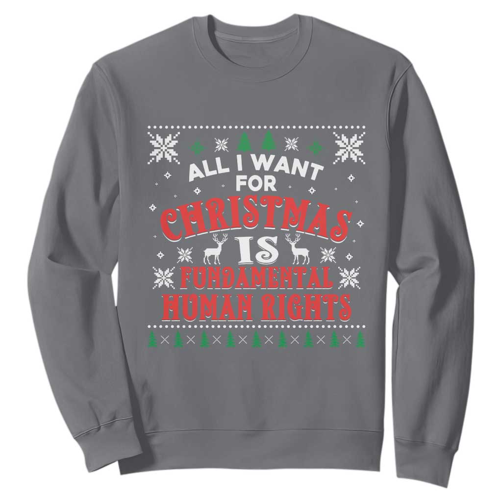 Christmas Gift For Fundamental Human Rights Supporters Sweatshirt TS12 Charcoal Print Your Wear