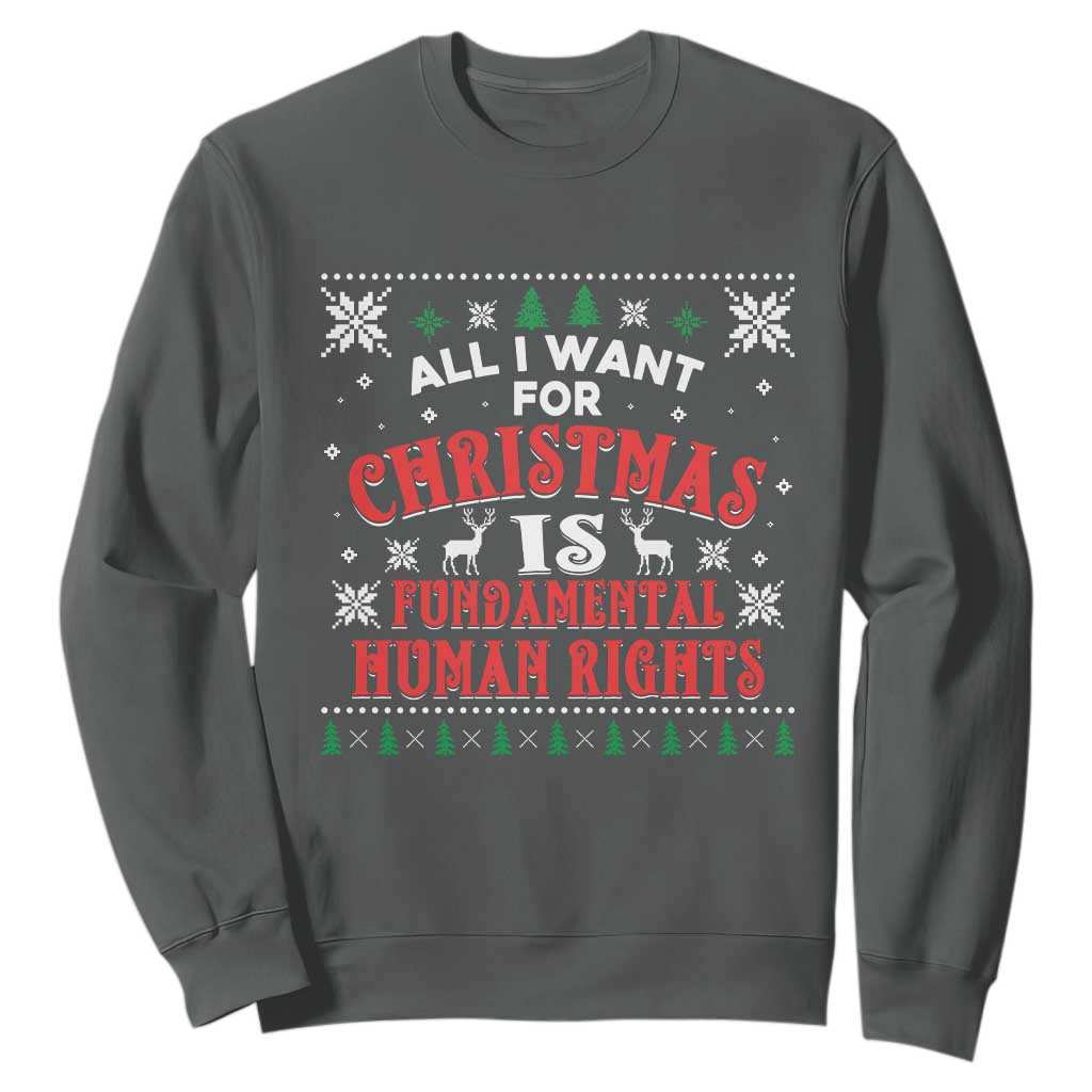 Christmas Gift For Fundamental Human Rights Supporters Sweatshirt TS12 Dark Heather Print Your Wear