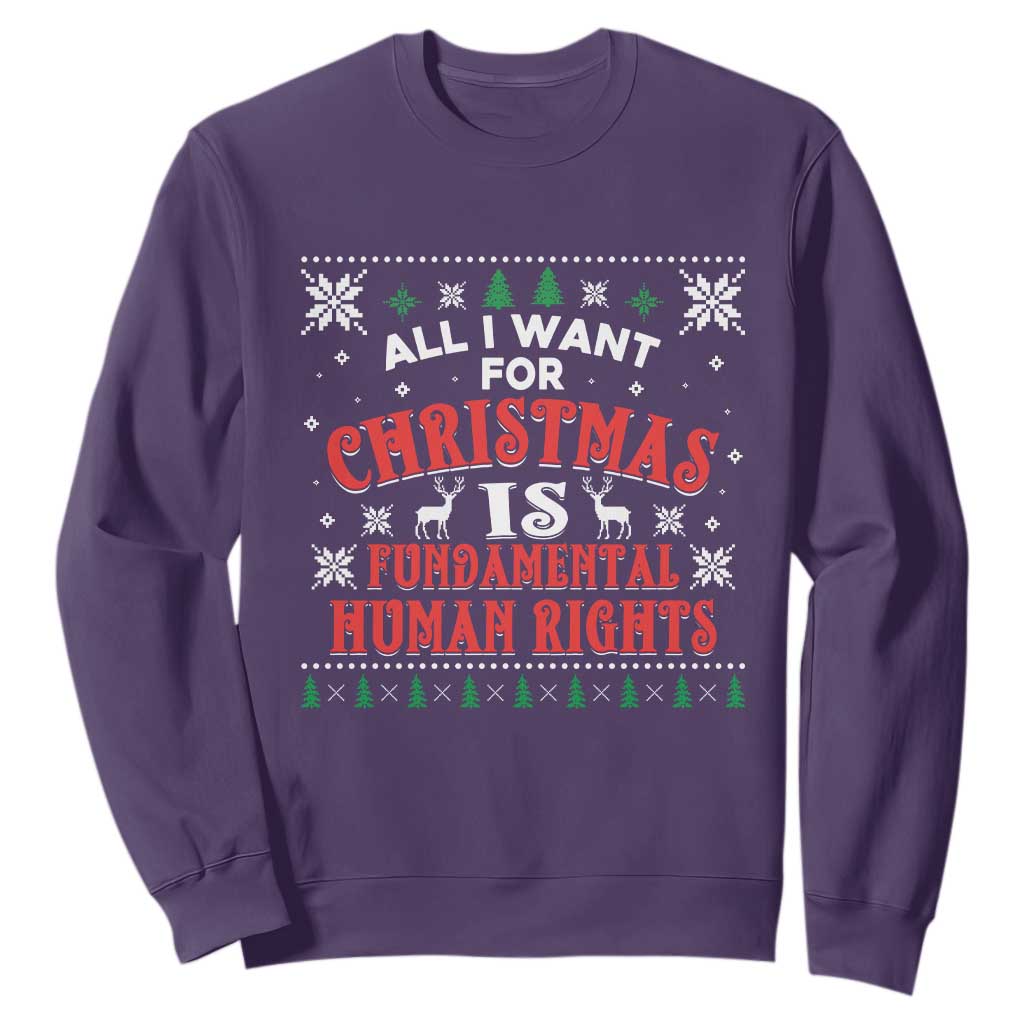 Christmas Gift For Fundamental Human Rights Supporters Sweatshirt TS12 Purple Print Your Wear