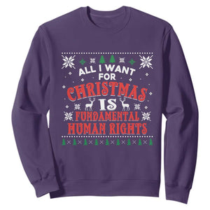 Christmas Gift For Fundamental Human Rights Supporters Sweatshirt TS12 Purple Print Your Wear