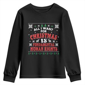 Christmas Gift For Fundamental Human Rights Supporters Youth Sweatshirt TS12 Black Print Your Wear