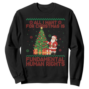 All I Want For Christmas Is Fundamental Human Rights Sweatshirt Equality Activist Gift TS12 Black Print Your Wear
