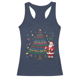 Pro Democracy Activist Christmas Tree Racerback Tank Top Human Rights Xmas Gift TS12 Navy Print Your Wear