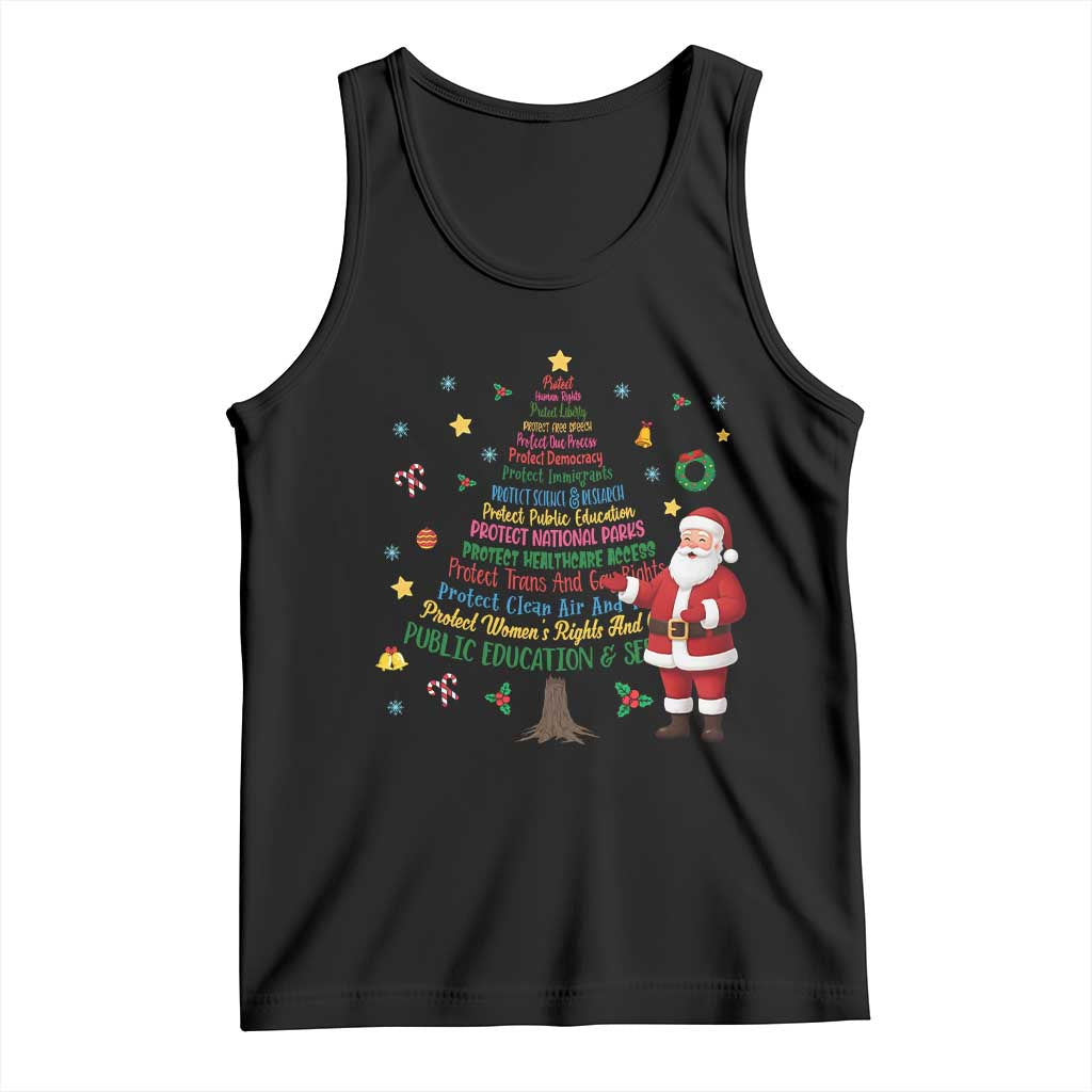 Pro Democracy Activist Christmas Tree Tank Top Human Rights Xmas Gift TS12 Black Print Your Wear