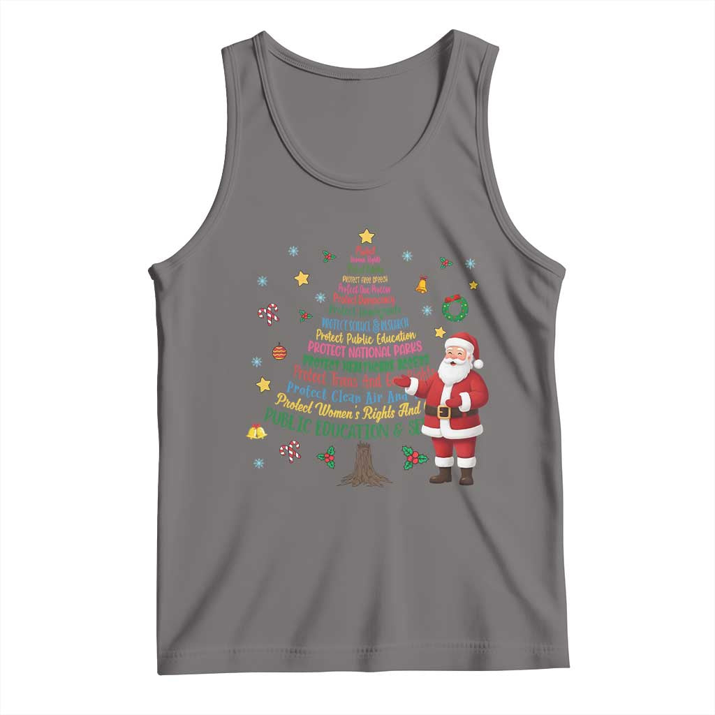 Pro Democracy Activist Christmas Tree Tank Top Human Rights Xmas Gift TS12 Deep Heather Print Your Wear