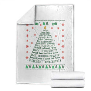 Ugly Activist Christmas Tree Throw Blanket Human Rights Xmas Gift TS12 White Print Your Wear