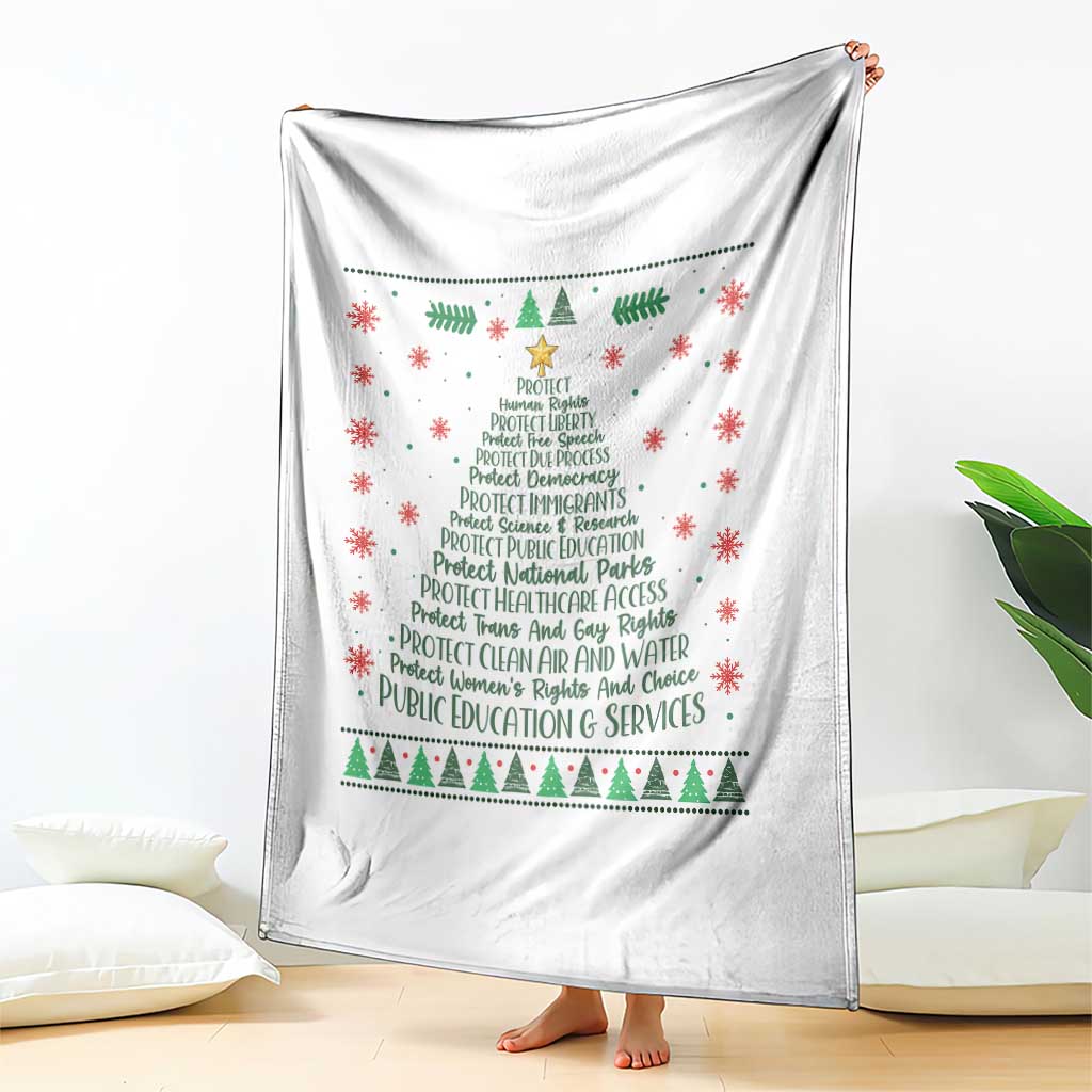 Ugly Activist Christmas Tree Throw Blanket Human Rights Xmas Gift TS12 Print Your Wear