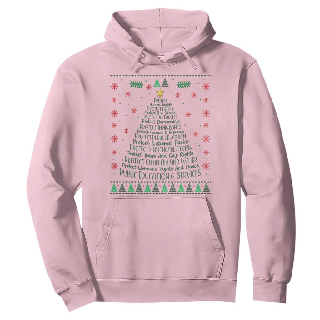 Ugly Activist Christmas Tree Hoodie Human Rights Xmas Gift TS12 Light Pink Print Your Wear