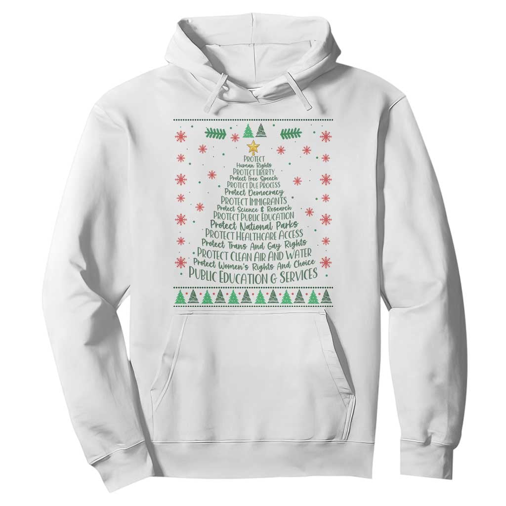 Ugly Activist Christmas Tree Hoodie Human Rights Xmas Gift TS12 White Print Your Wear