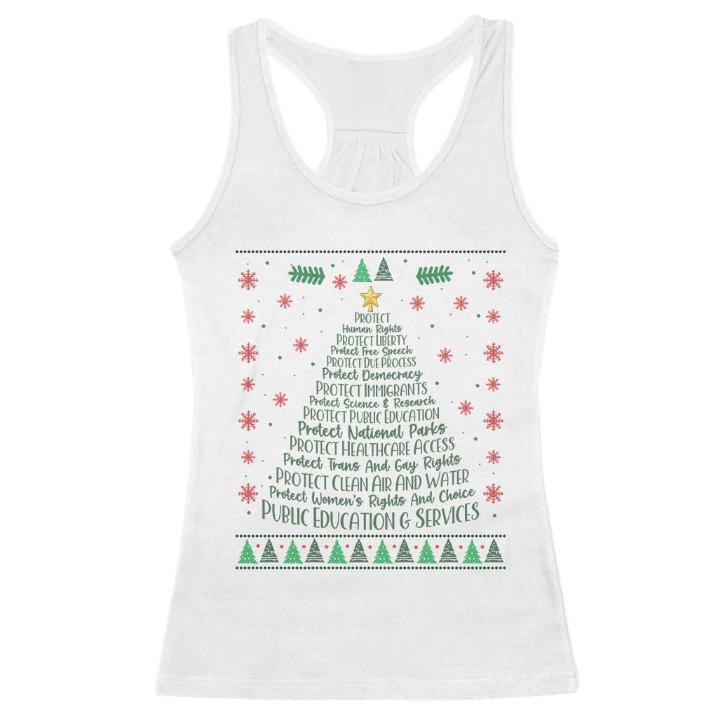 Ugly Activist Christmas Tree Racerback Tank Top Human Rights Xmas Gift TS12 White Print Your Wear