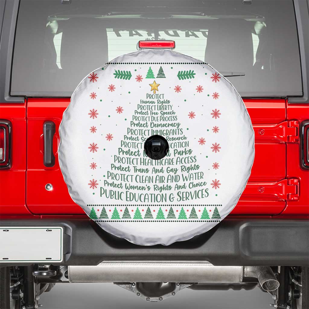 Ugly Activist Christmas Tree Spare Tire Cover Human Rights Xmas Gift TS12 White Print Your Wear