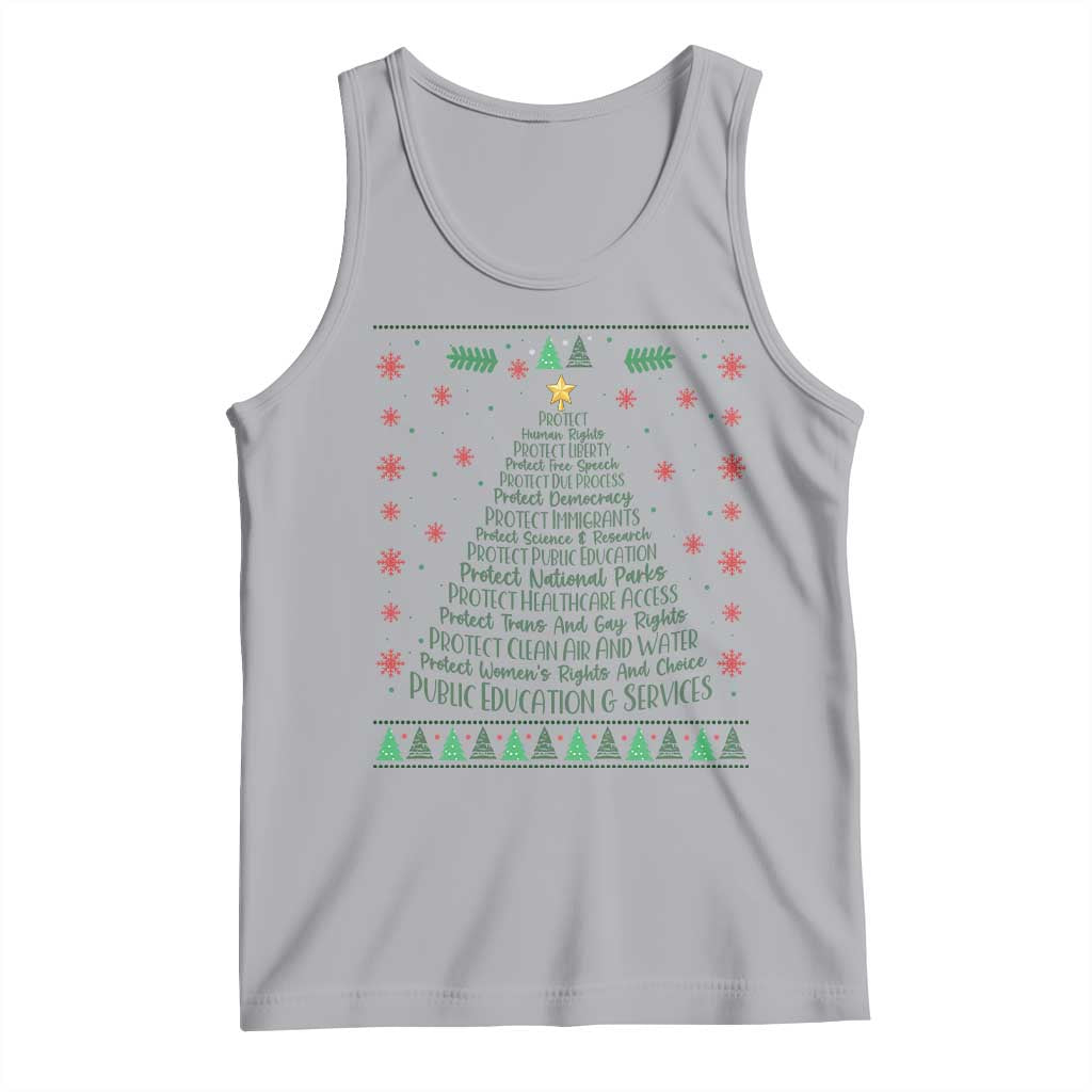 Ugly Activist Christmas Tree Tank Top Human Rights Xmas Gift TS12 Athletic Heather Print Your Wear