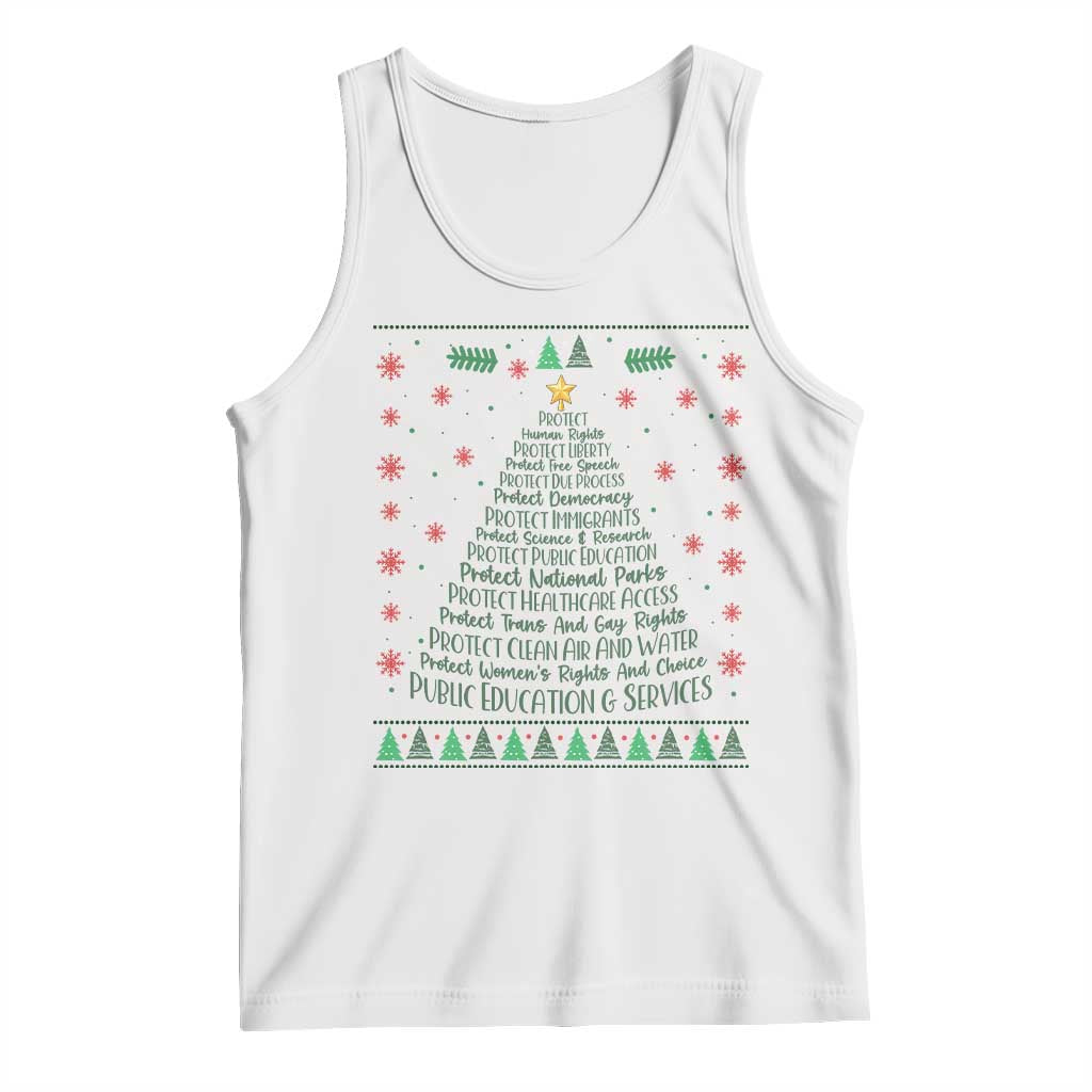 Ugly Activist Christmas Tree Tank Top Human Rights Xmas Gift TS12 White Print Your Wear