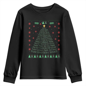 Ugly Activist Christmas Tree Youth Sweatshirt Human Rights Xmas Gift TS12 Black Print Your Wear