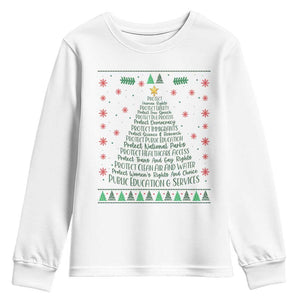Ugly Activist Christmas Tree Youth Sweatshirt Human Rights Xmas Gift TS12 White Print Your Wear