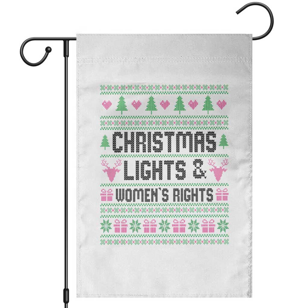 Christmas Lights And Womens Rights Garden Flag Equality Feminist Gift TS12 White Print Your Wear