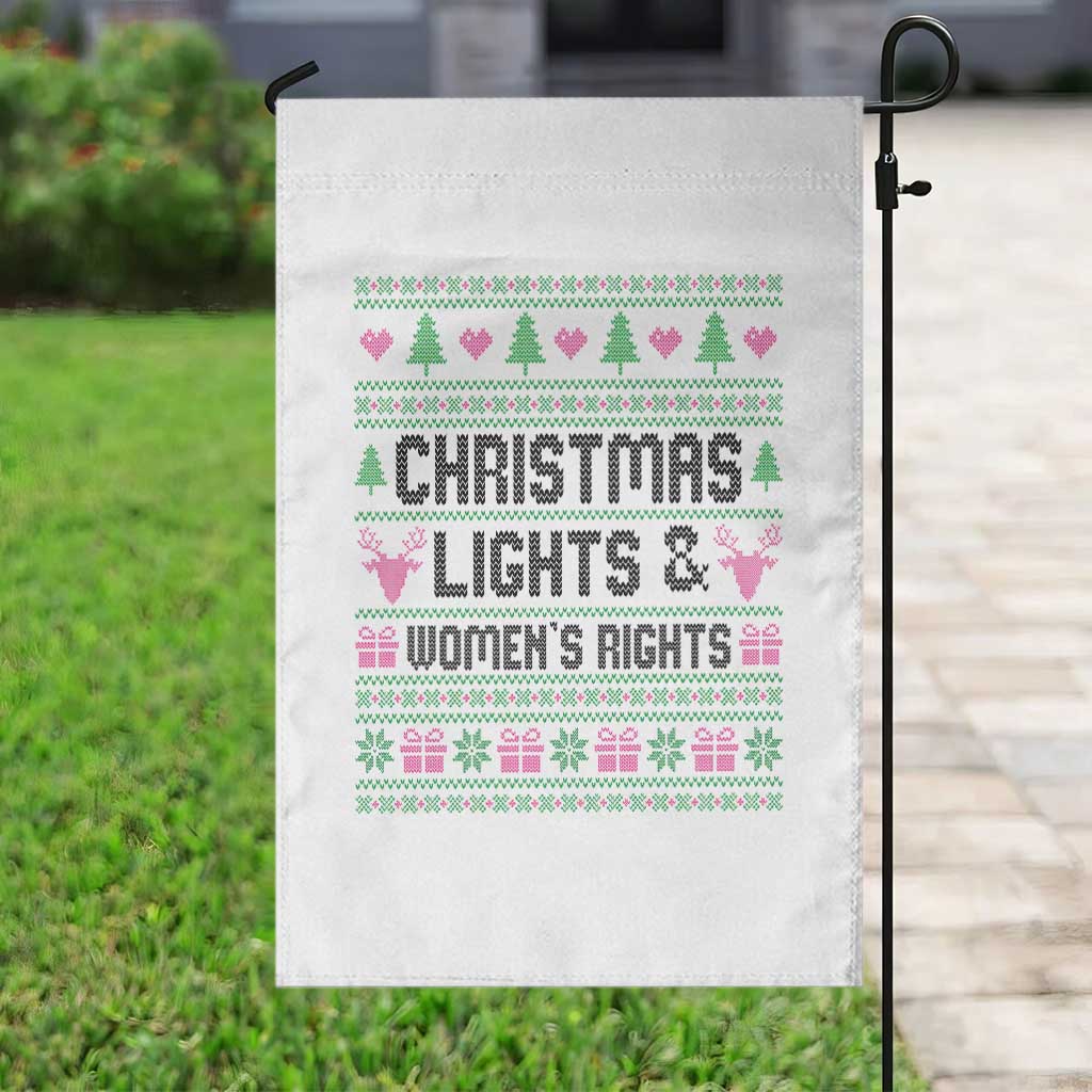 Christmas Lights And Womens Rights Garden Flag Equality Feminist Gift TS12 Print Your Wear